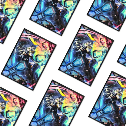 63x90mm 50PCS Holographic Laser Illustration Anime Card Sleeves Trading Card Sleeves Japanese Card Protector for YGO Game Cards