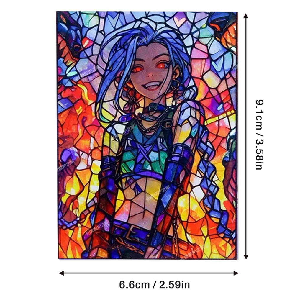 66*91mm Foil Anime Blue Girl Game Character Card Sleeves for PTCG 50PCS Standard Size Trading Card/Collection Card Sleeves