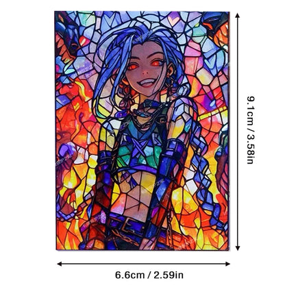 66*91mm Foil Anime Blue Girl Game Character Card Sleeves for PTCG 50PCS Standard Size Trading Card/Collection Card Sleeves