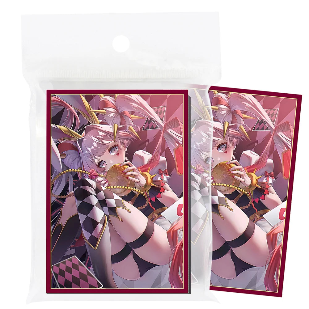 63x90mm 50PCS Holographic Card Sleeves, Anime Card Sleeves for Game Cards/ YGO Card Collection Player's Favorite Cartoon Sleeves
