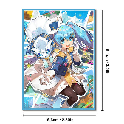 50PCS 66x91mm Anime Card Sleeves Foil Board Game Cards Protector Cards Shield Double Card Cover for PTCG/PKM/MGT WS Trading Card