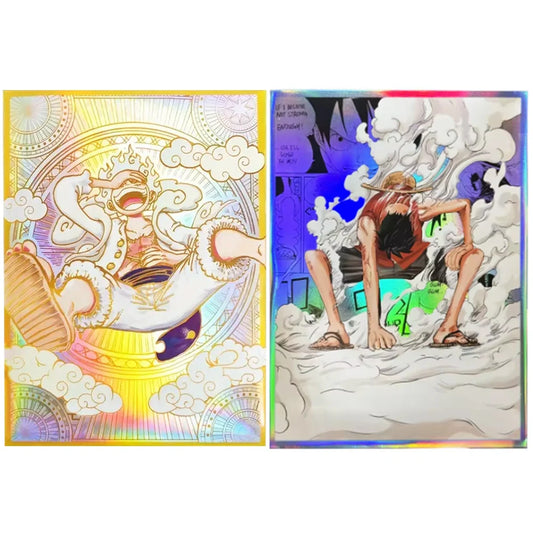 60PCS OPCG Luffy Foil Anime Card Sleeves for PTCG MGT Trading Card Protector 67x92mm Anime One Piece Ideal for Card Collectors