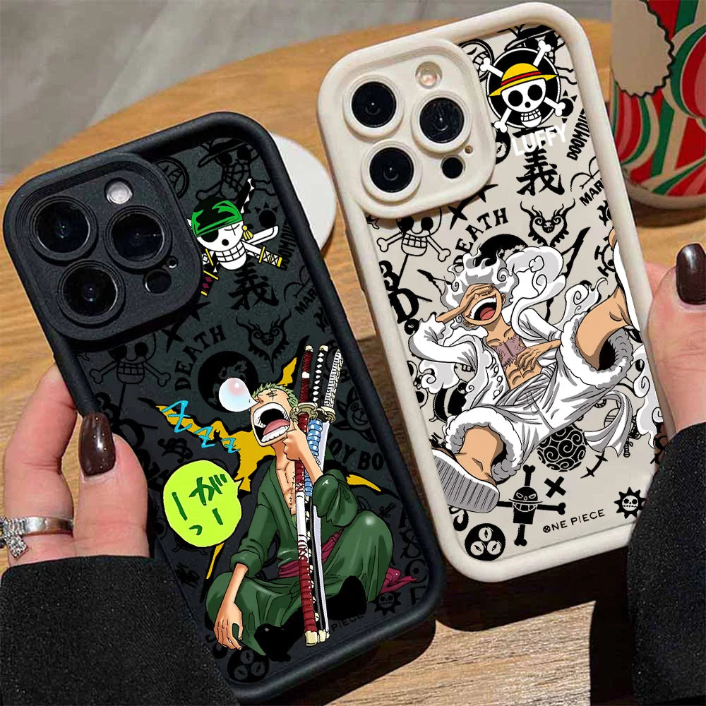 Anime One Piece Luffys Zoros Phone Case for IPhone 17e 17 16e 16 15 14 13 12 11 Air Pro Max Mini XR Plus Soft TPU Back Cover