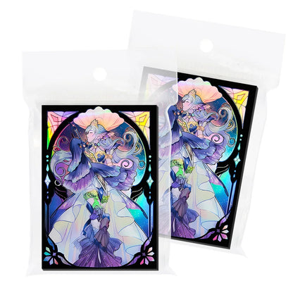 50 PCS 63×90mm Holographic Flashing Anime Card Sleeves for YGO Top Loading Board Game Inner Card Protector for TCG