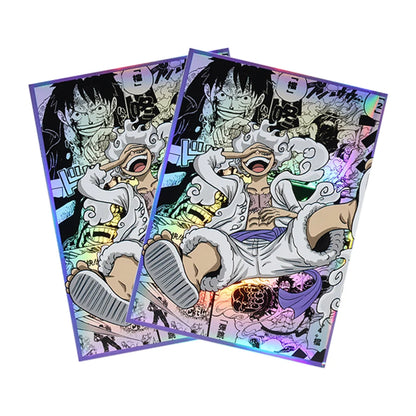 60PCS OPCG Luffy  Laser Anime Card Sleeves for PTCG MGT  Table Games Trading Card Protector 66x91mm Anime One Piece