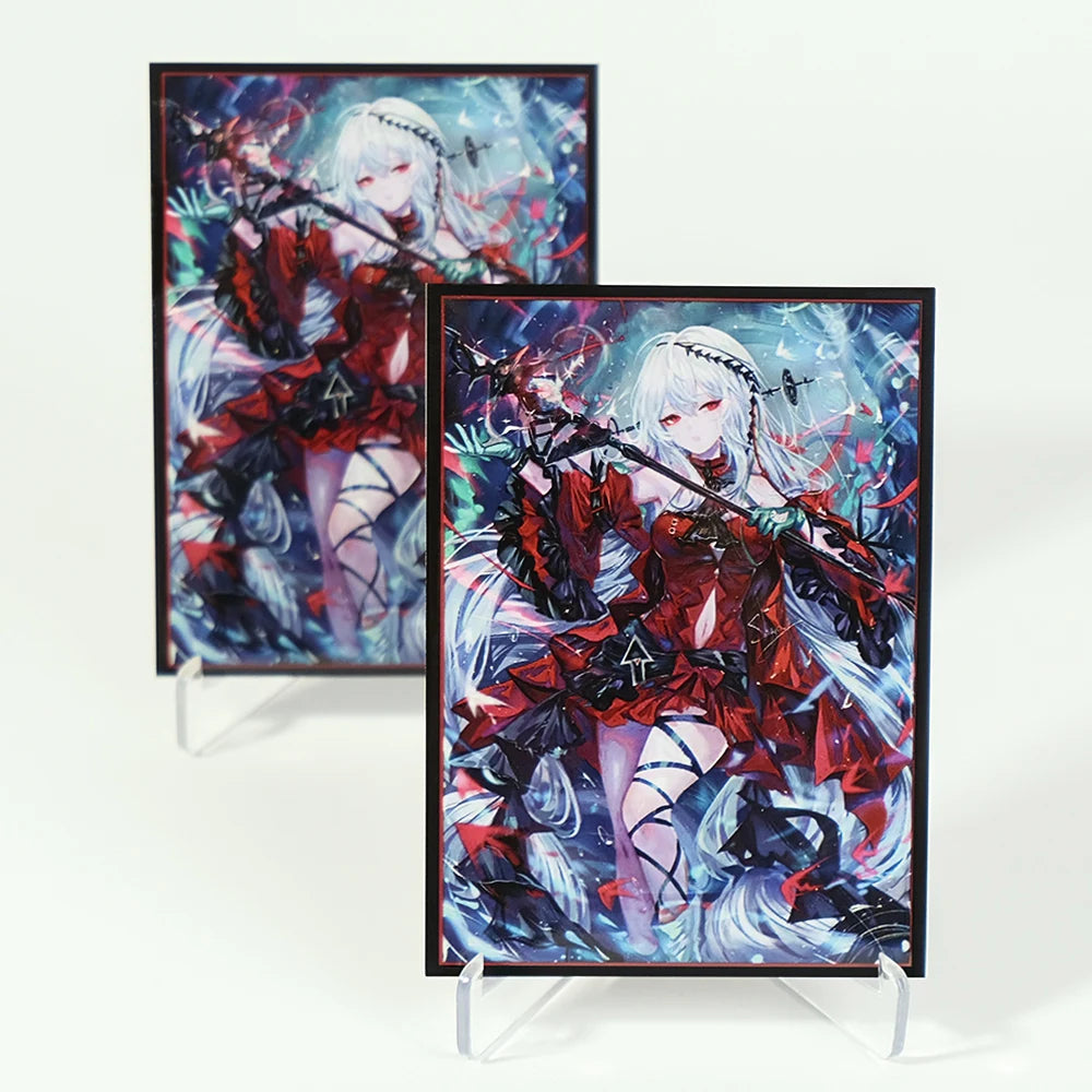 60PCS 67×92mm Silver Bottom Anime Card Sleeves Cartoon Character Printing Deck Protector for MGT/PTCG Game Cards Excellent Gift