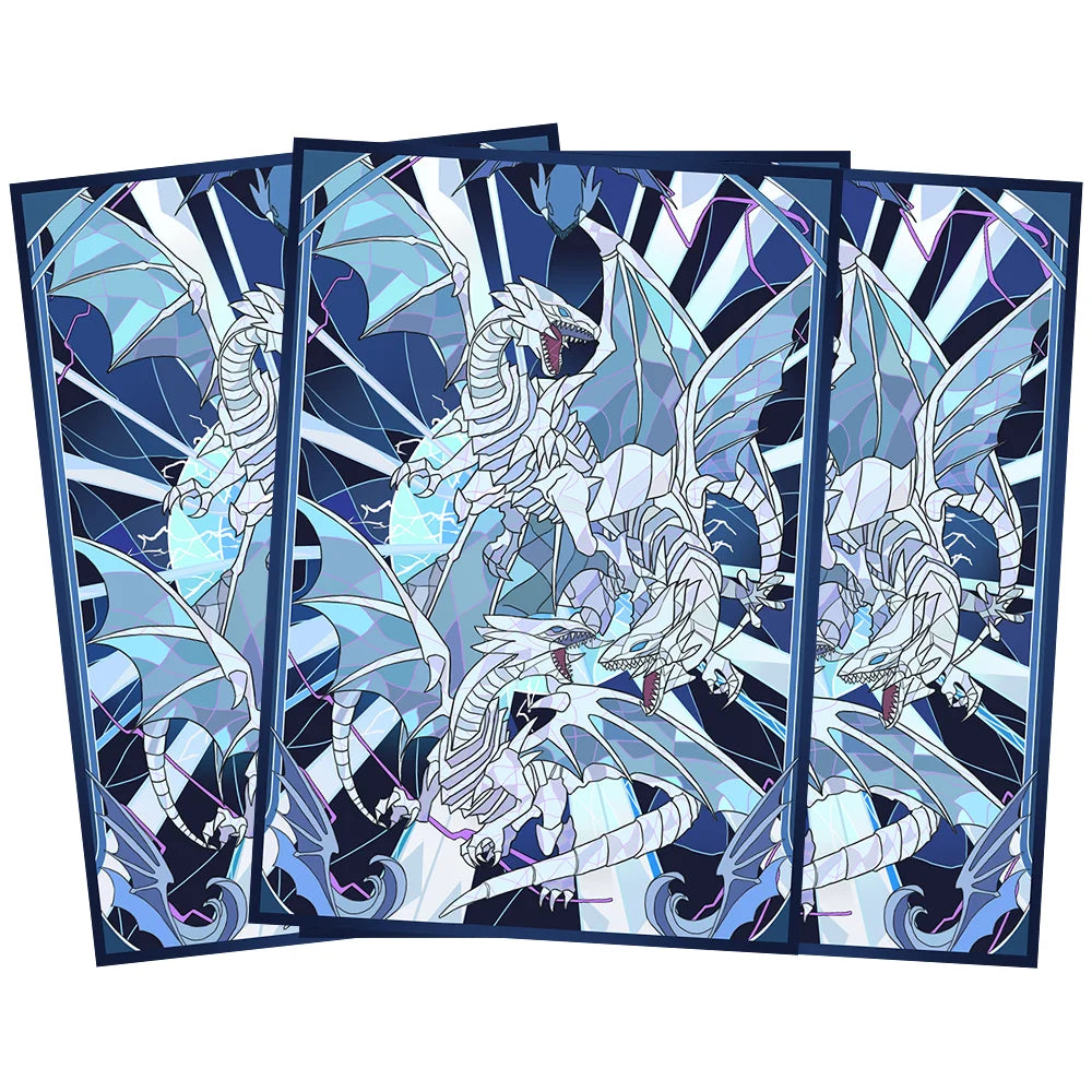 63x90mm 50PCS Holographic Card Sleeves, Anime Card Sleeves for Game Cards/ YGO Card Collection Player's Favorite Cartoon Sleeves