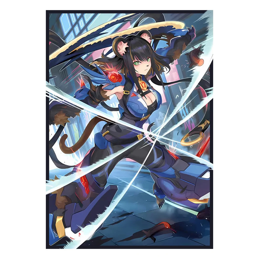 50PCS 63×90mm Flashing Cartoon Japanese Size Anime Card Sleeves Card Protector for YGO Top Loading Board Game Card