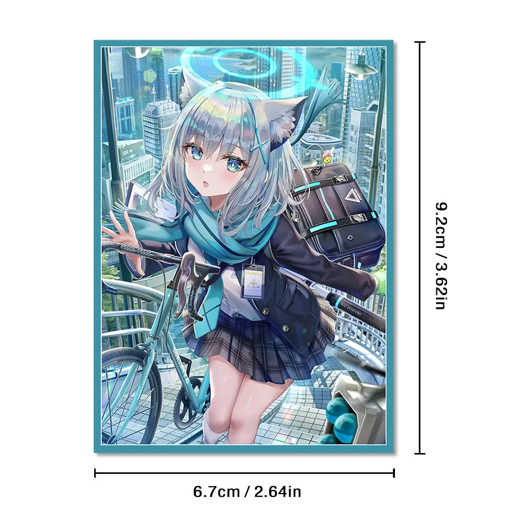 60PCS 67x92mm Laser Anime Cartoon Card Sleeves Board Game Cards Protector Cards Shield Card Cover for TCG/MGT Trading Cards