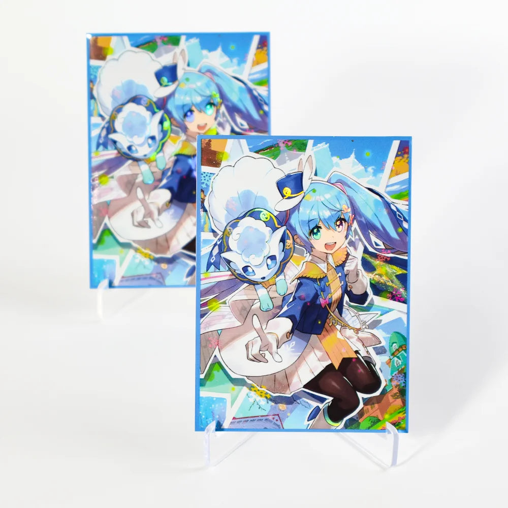 50PCS 66x91mm Anime Card Sleeves Foil Board Game Cards Protector Cards Shield Double Card Cover for PTCG/PKM/MGT WS Trading Card