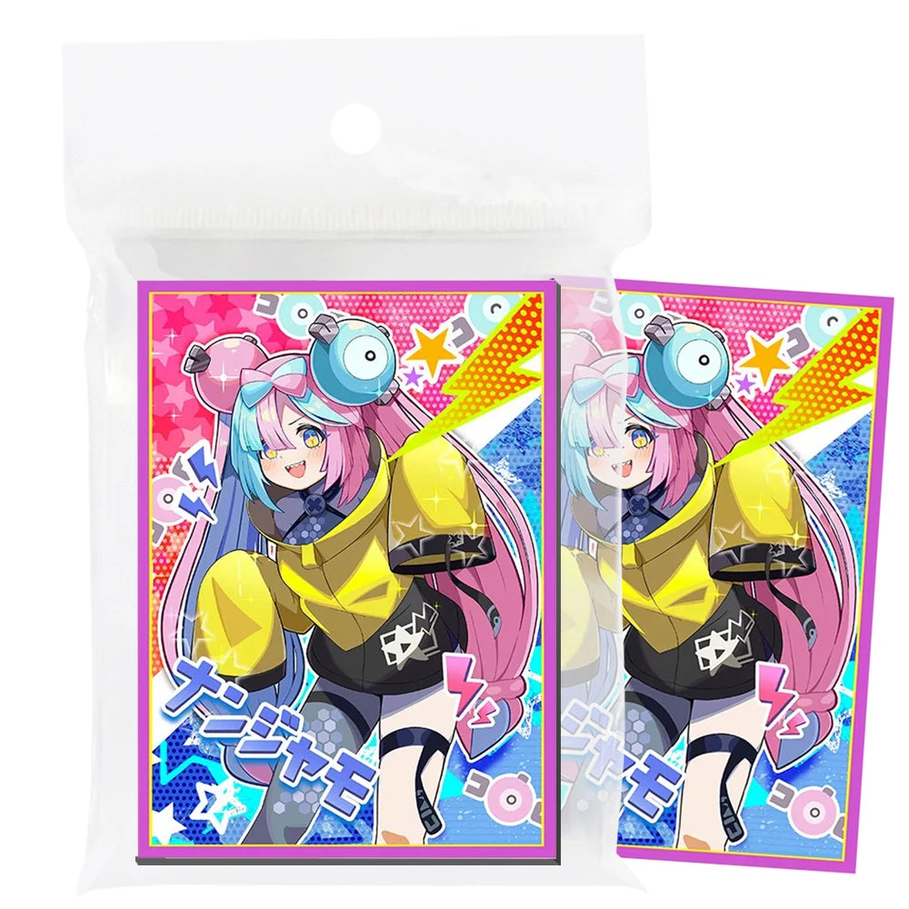 50PCS 66*91mm Anime Card Sleeves for PTCG/MGT/ Sports Card Trading Card Protector Holographic Cute Game Card Sleeves