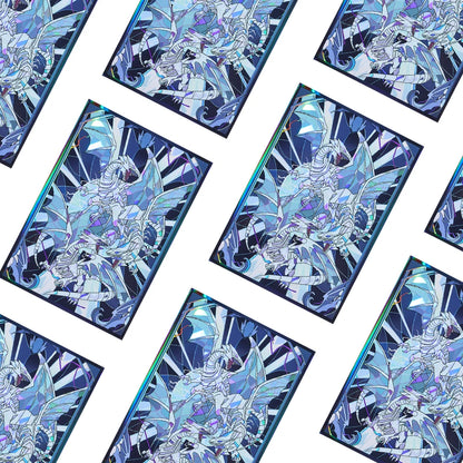 50PCS 63x90mm Blue Eyes White Dragon Laser Card Sleeves Japanese Size YGO Trading Card Protector Anime Deck Shield