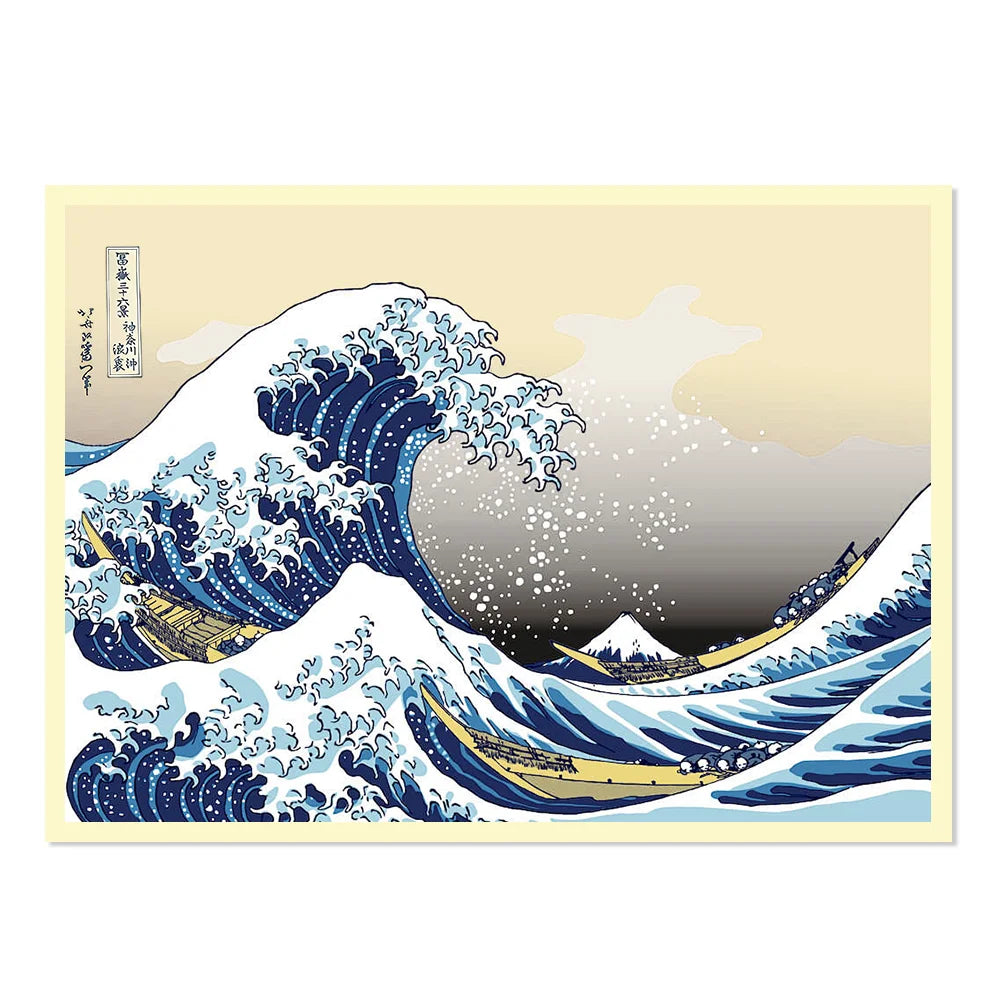 63x90mm 60PCS Art Card Sleeves, Great Wave Card Sleeves for Game Cards/ YGO, Card Collection Player's Favorite Cartoon Sleeves