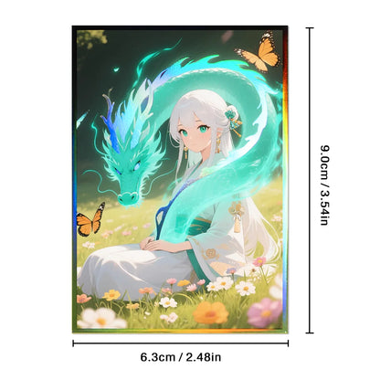 50PCS 63×90mm Holographic Japanese Size Anime Card Sleeves Card Protector for YGO Top Loading Board Game Card