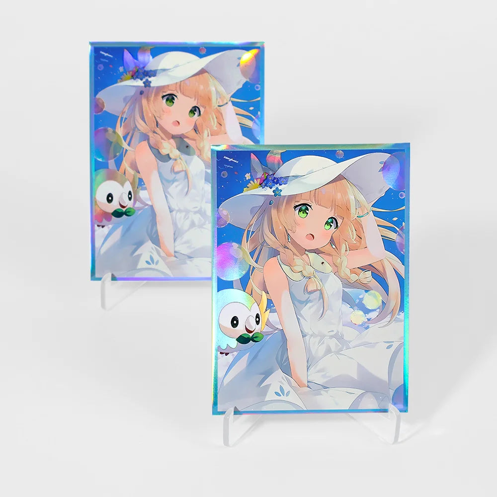 60PCS 67x92mm Holographic Anime Card Sleeves for MGT Card Top Loading Board Game Inner Card Protector for TCG/PTCG Cards