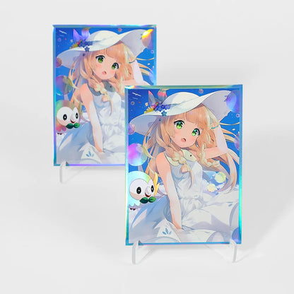 60PCS 67x92mm Holographic Anime Card Sleeves for MGT Card Top Loading Board Game Inner Card Protector for TCG/PTCG Cards