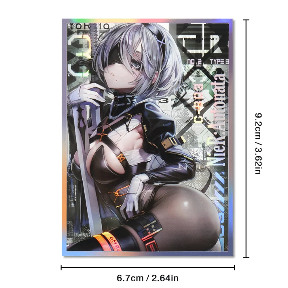 60PCS 67x92mm Holographic Laser High Quality Anime Card Sleeves for MGT Trading Card Protector Card Cover for PTCG Game Cards