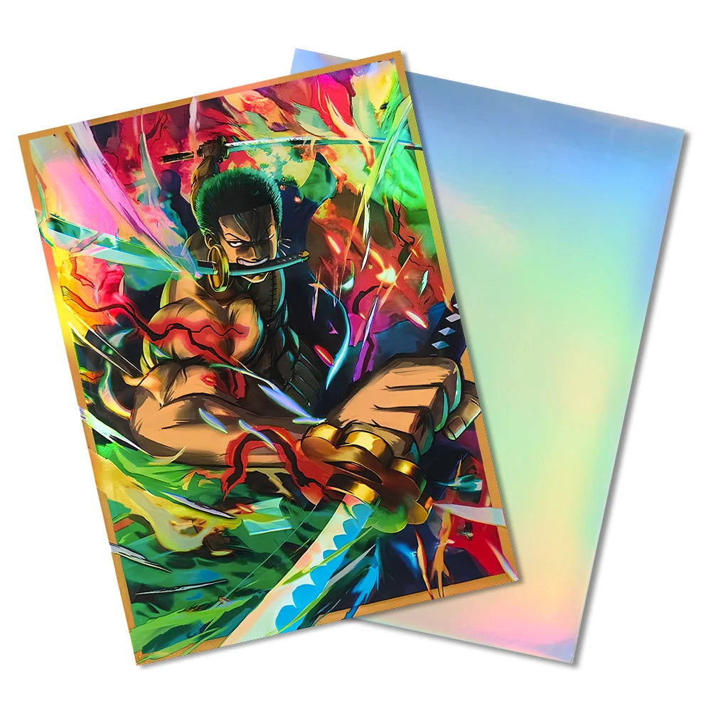 60PCS 67x92mm Standard Size Holographic Anime Card Sleeves Perfect Fit OPCG/MGT Card Trading Card Protectors for PTCG