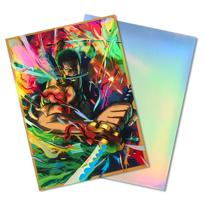 60PCS 67x92mm Standard Size Holographic Anime Card Sleeves Perfect Fit OPCG/MGT Card Trading Card Protectors for PTCG