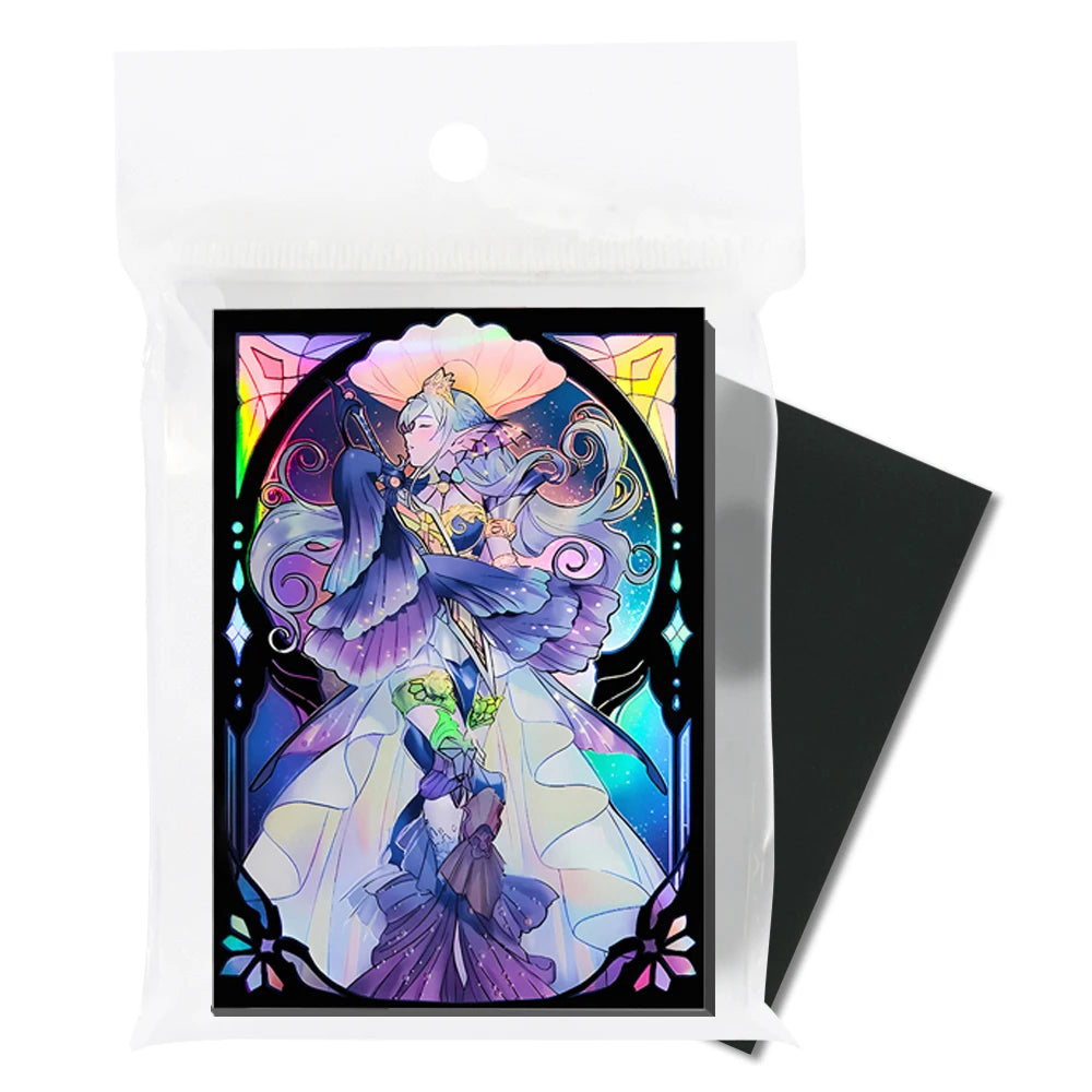 50PCS Holographic Anime Card Sleeve Protector for YGO Mini Photo Card Protector 63x90mm Best Gift