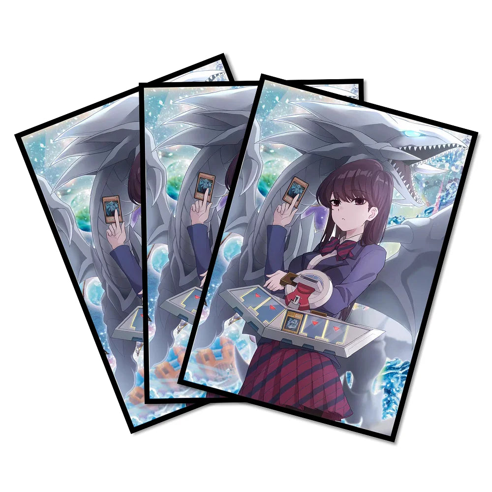 63x90mm 50PCS Holographic Card Sleeves, Anime Card Sleeves for Game Cards/ YGO Card Collection Player's Favorite Cartoon Sleeves