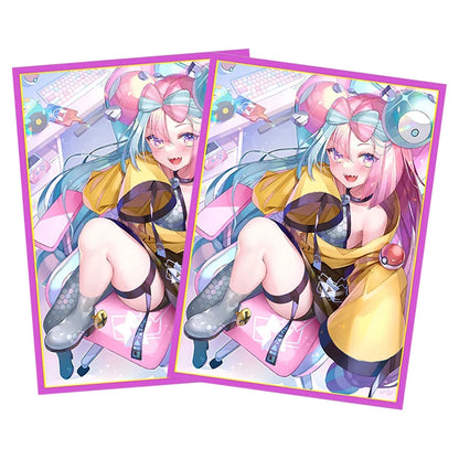 50PCS 66*91mm Anime Card Sleeves for PTCG/MGT/ Sports Card Trading Card Protector Holographic Cute Game Card Sleeves