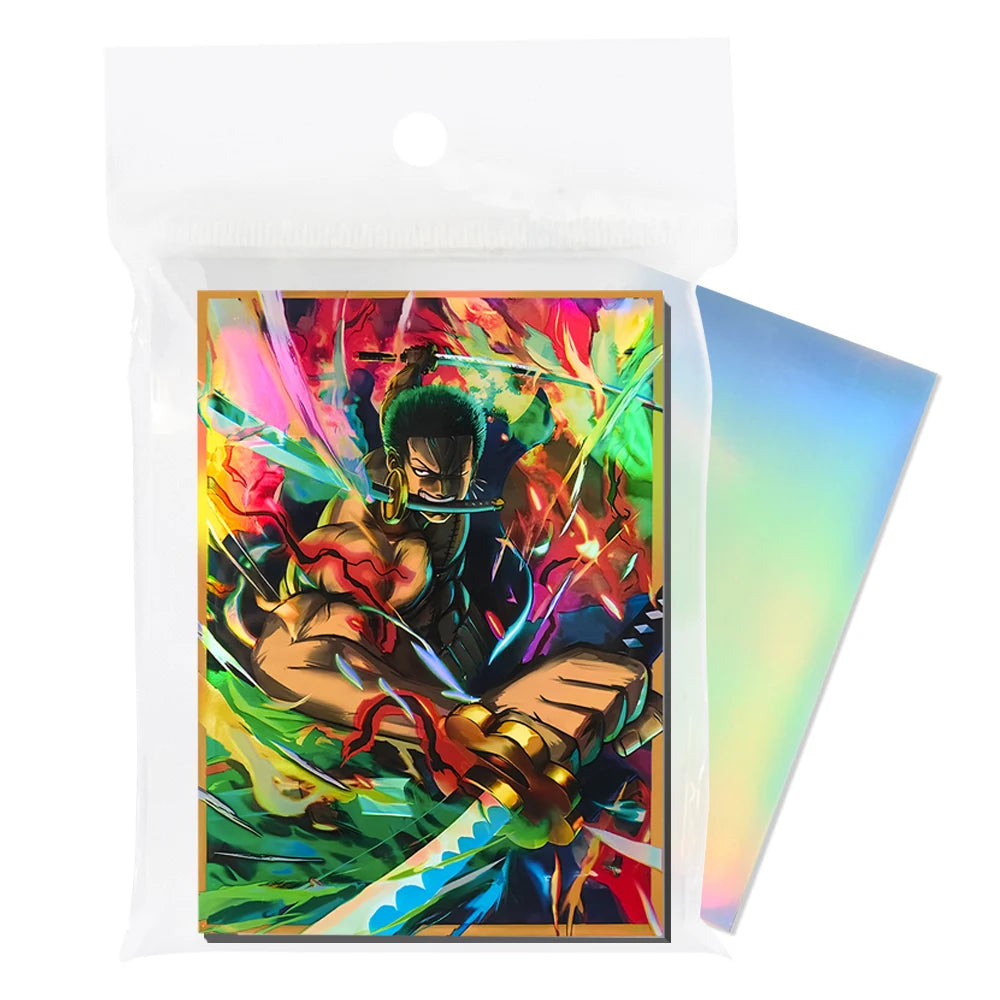 60PCS One Piece Zoro Collection Card Sleeves Protector for PTCG/MGT 67*92mm, Foil Anime Card Sleeve for Card Enthusiasts ﻿
