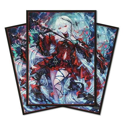 60PCS 67×92mm Silver Bottom Anime Card Sleeves Cartoon Character Printing Deck Protector for MGT/PTCG Game Cards Excellent Gift