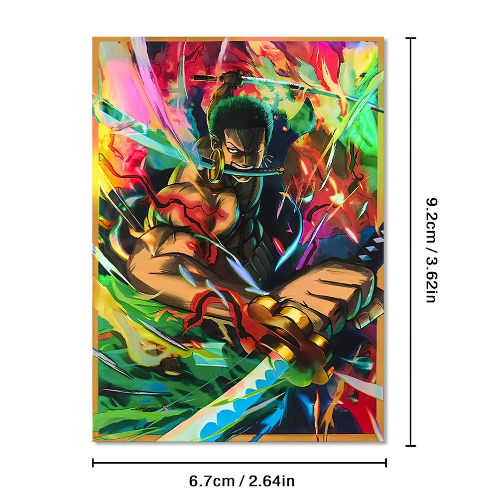 60PCS One Piece Zoro Collection Card Sleeves Protector for PTCG/MGT 67*92mm, Foil Anime Card Sleeve for Card Enthusiasts ﻿