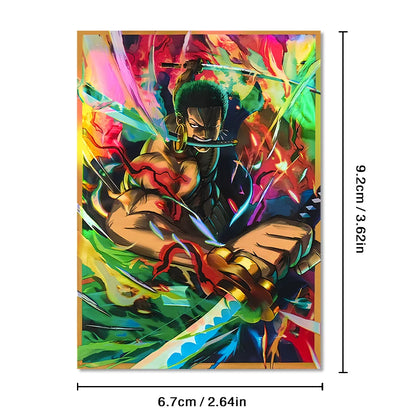60PCS One Piece Zoro Collection Card Sleeves Protector for PTCG/MGT 67*92mm, Foil Anime Card Sleeve for Card Enthusiasts ﻿