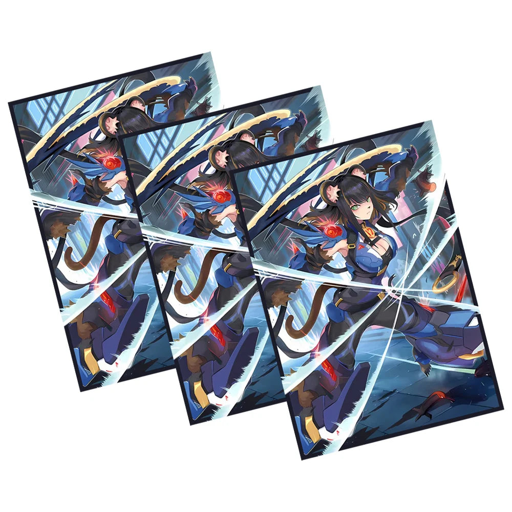 50PCS 63×90mm Flashing Cartoon Japanese Size Anime Card Sleeves Card Protector for YGO Top Loading Board Game Card