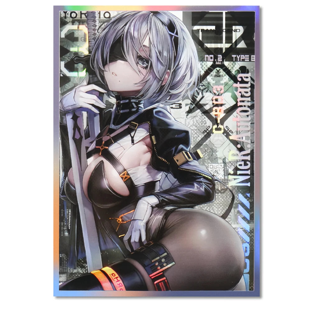 60PCS 67x92mm Holographic Laser High Quality Anime Card Sleeves for MGT Trading Card Protector Card Cover for PTCG Game Cards