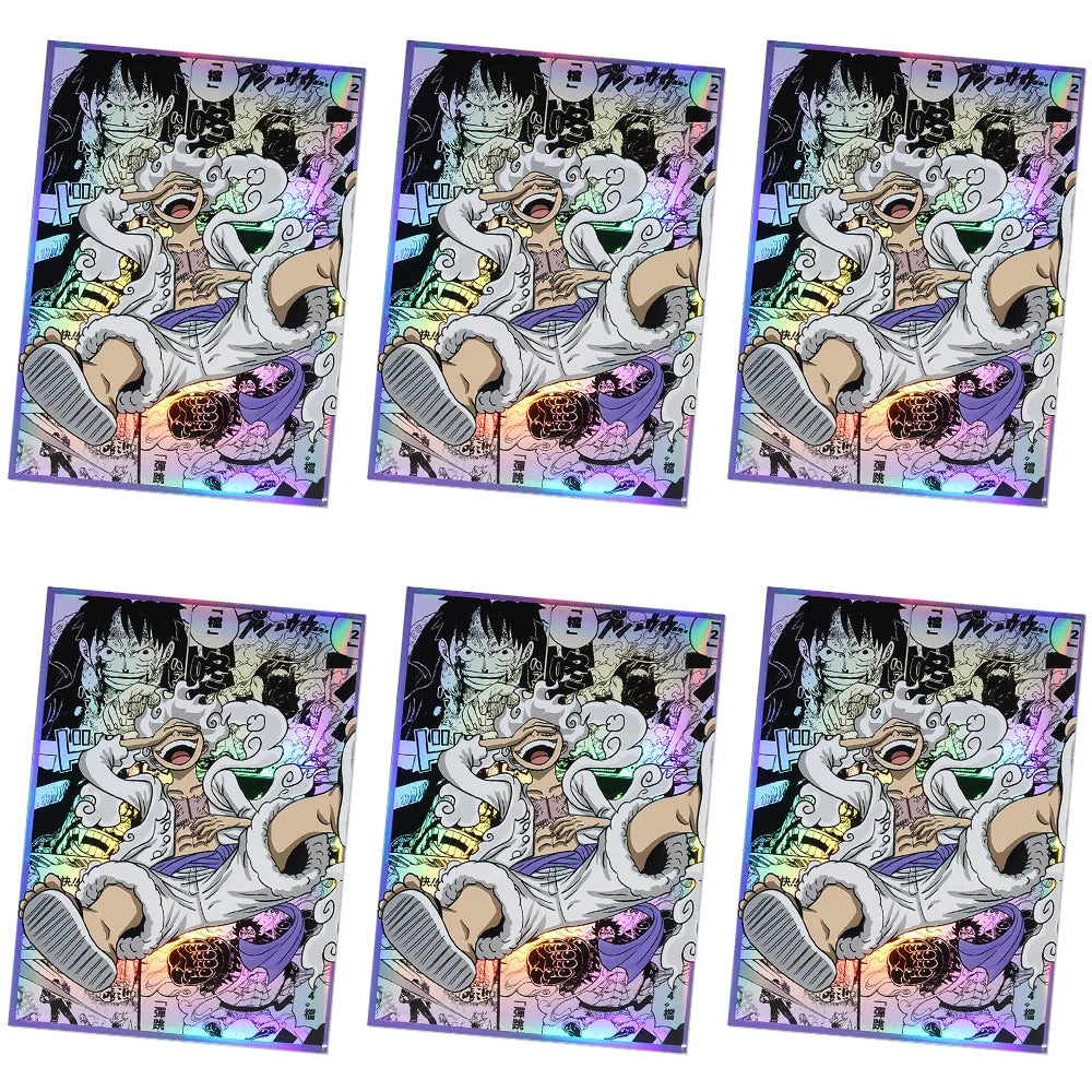 60PCS OPCG Luffy  Laser Anime Card Sleeves for PTCG MGT  Table Games Trading Card Protector 66x91mm Anime One Piece