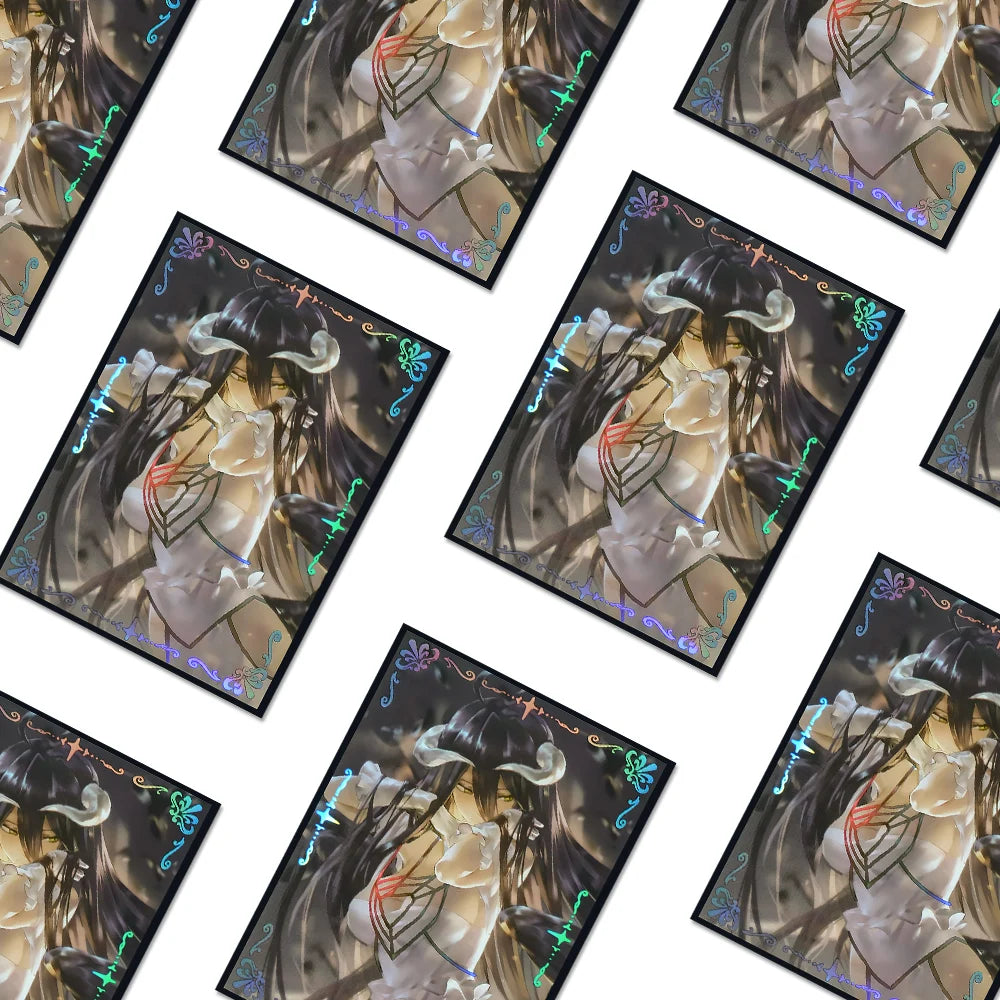 60PCS Holographic Anime Card Sleeves for MTG 67×92mm Top Loading Board Game Card Protector Compatible with TCG/PTCG/PKM