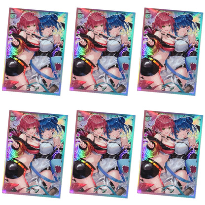 50PCS 63x90mm Holographic Card Sleeves Japanese Size Protector for YGO TCG Trading Cards Game Deck Shield