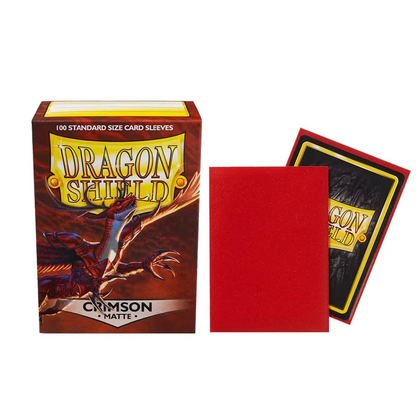 100PCS Dragon Shield Card Sleeve Matte Red/Ivory/Clear/Crimson/Magenta/Black Protector for Trading Cards/ PTCG 66x91mm