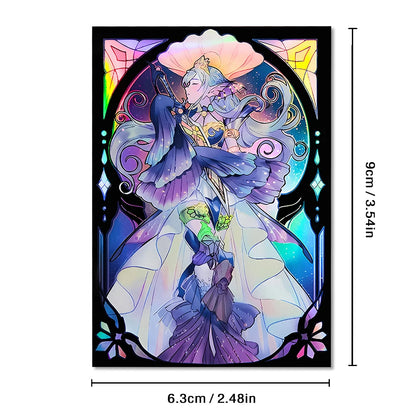 50 PCS 63×90mm Holographic Flashing Anime Card Sleeves for YGO Top Loading Board Game Inner Card Protector for TCG