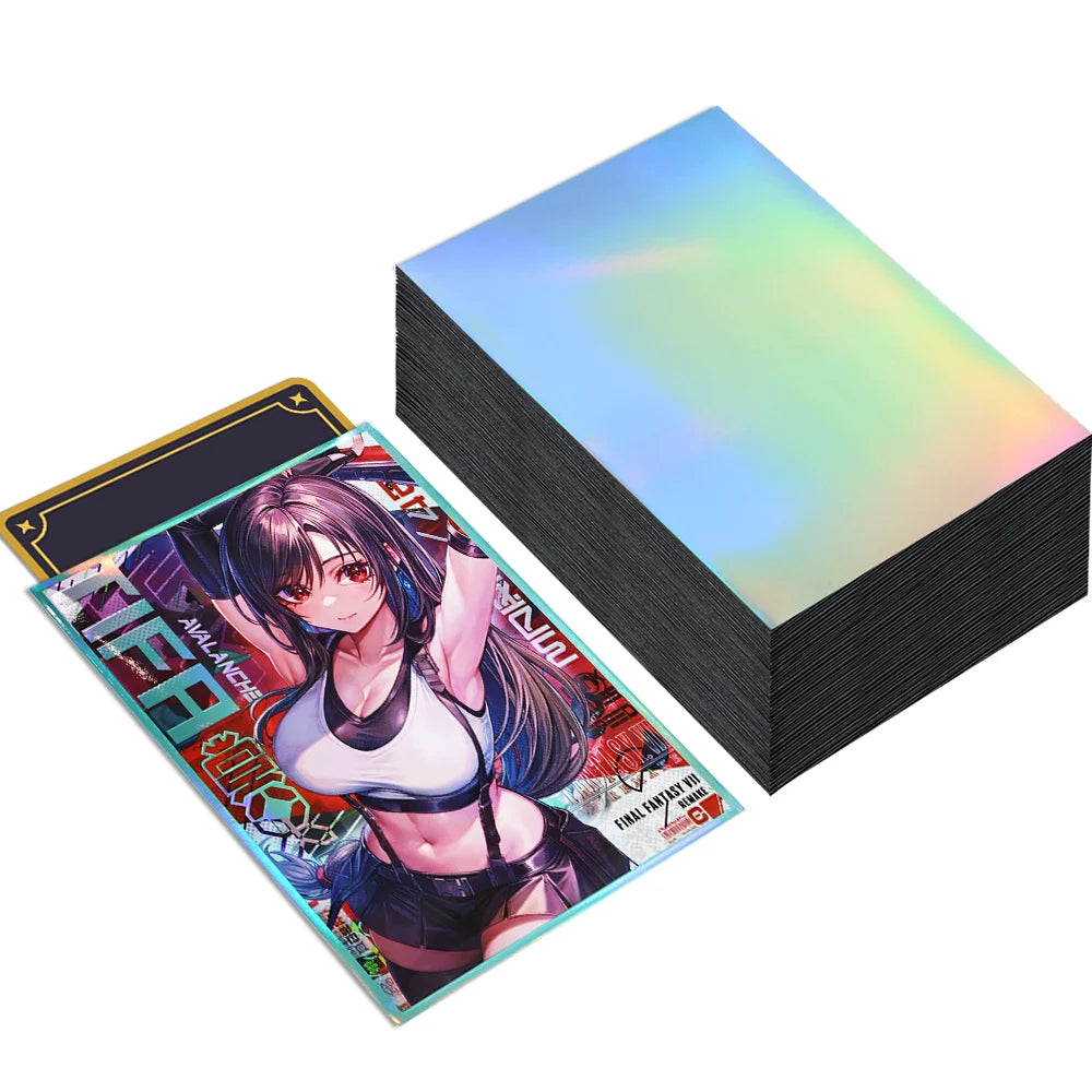 60PCS 67x92mm Holographic Anime Card Sleeves for MGT Card Top Loading Board Game Inner Card Protector for TCG/PTCG Cards