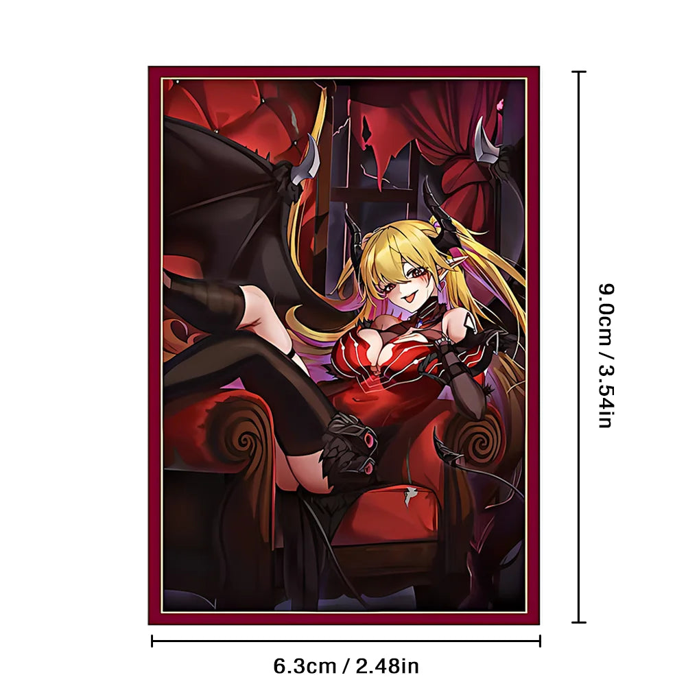 50PCS Anime Card Sleeves 63x90mm Shining Game Cards Lacrima the Scarlet Sorrow Card Sleeves YGO Collectible