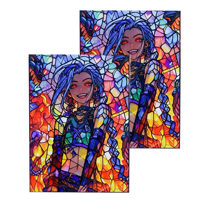 66*91mm Foil Anime Blue Girl Game Character Card Sleeves for PTCG 50PCS Standard Size Trading Card/Collection Card Sleeves