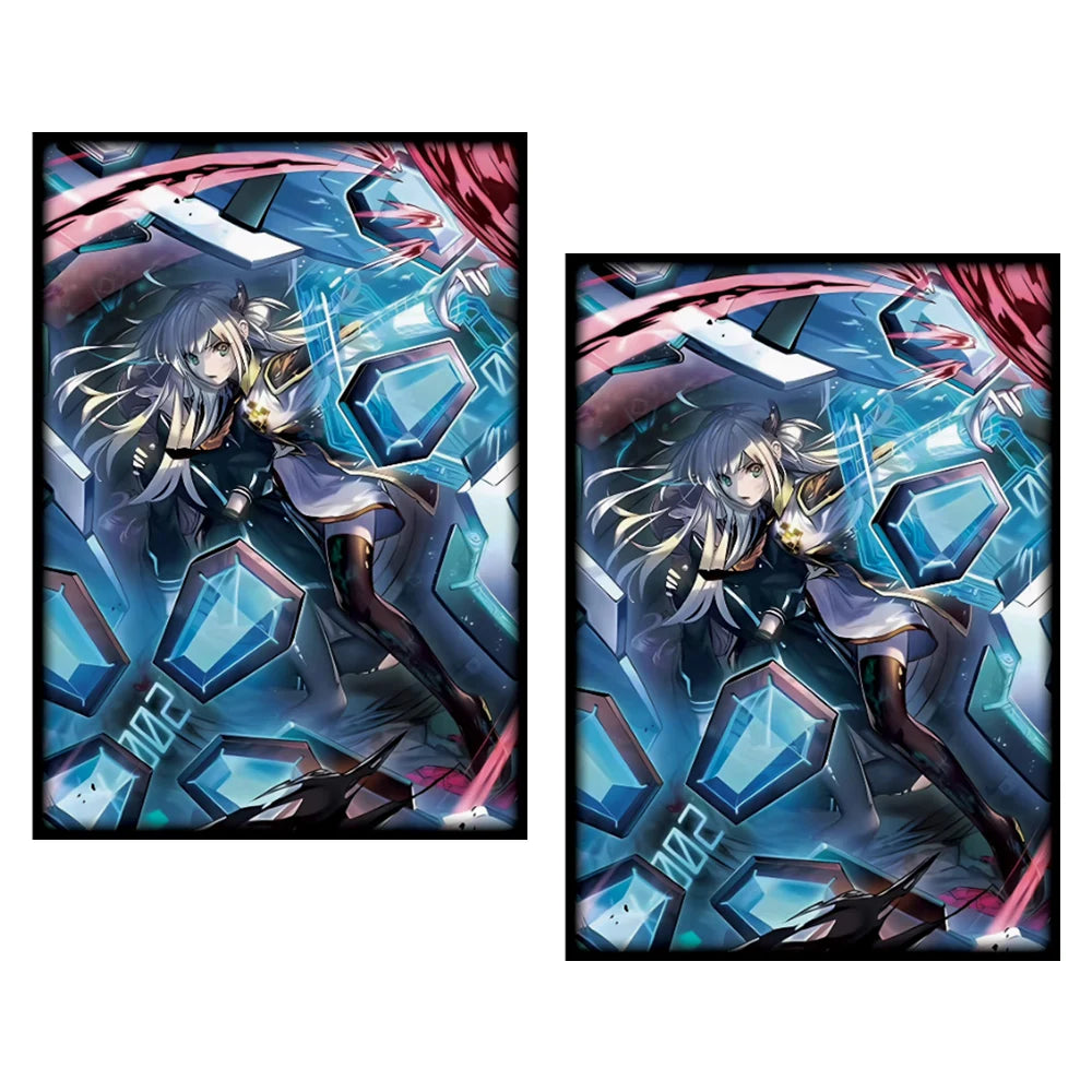 63x90mm 50PCS Holographic Laser Illustration Anime Card Sleeves Trading Card Sleeves Japanese Card Protector for YGO Game Cards
