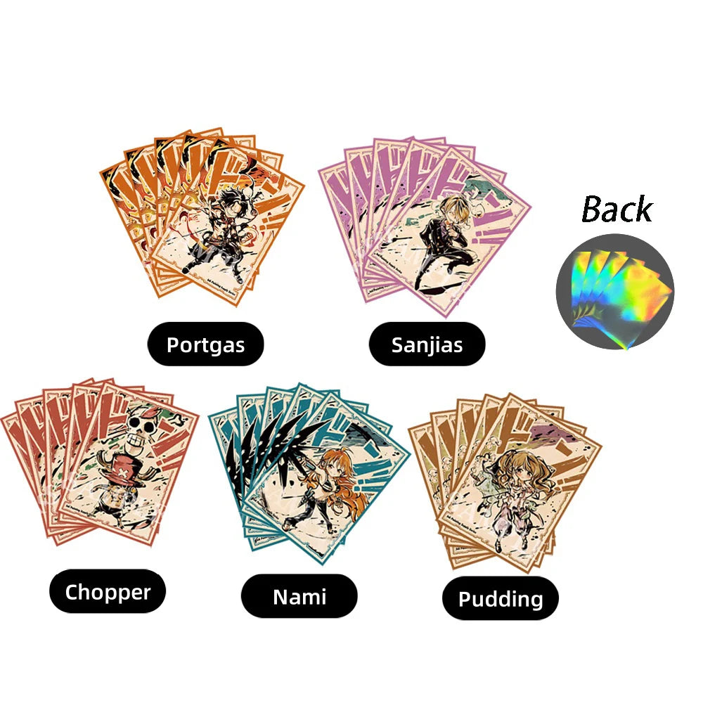 60pcs 67x92mm 5 Styles of Laser Anime Card Sleeves Board Game Card Protector for MTG/PTCG Card Games