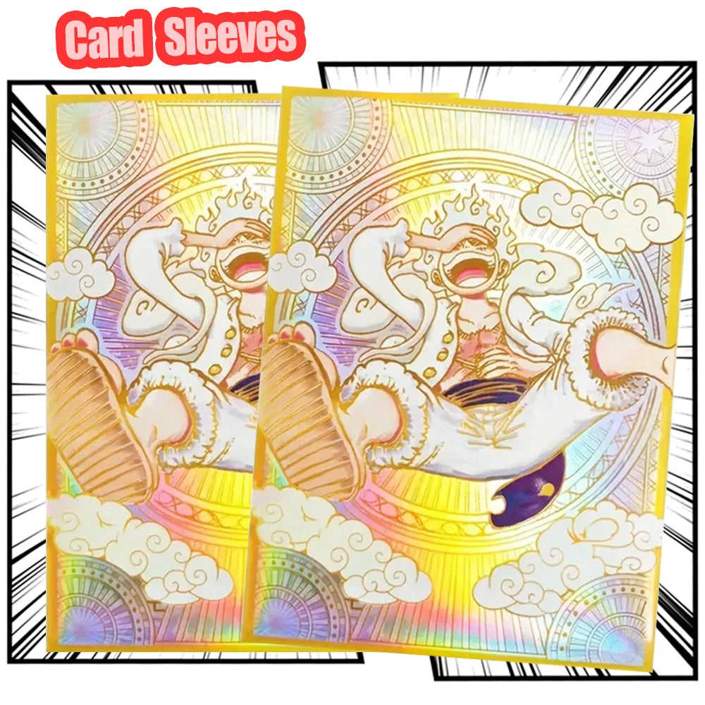 60PCS OPCG Luffy Foil Anime Card Sleeves for PTCG MGT Trading Card Protector 67x92mm Anime One Piece Ideal for Card Collectors