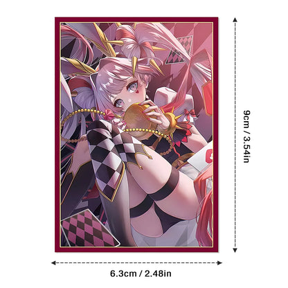 63x90mm 50PCS Holographic Card Sleeves, Anime Card Sleeves for Game Cards/ YGO Card Collection Player's Favorite Cartoon Sleeves