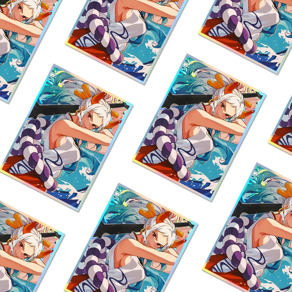 60PCS 67x92mm Standard Size Holographic Foil Card Sleeve Outer Picture Protector Shinny Cover For MGT/PTCG