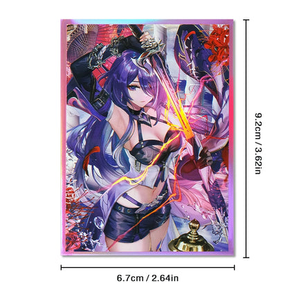 60PCS 67x92mm Standard Size Laser Anime Card Sleeves Cartoon Character Printing Deck Protector for MTG/PTCG Game Cards