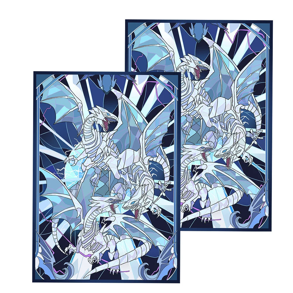 63x90mm 50PCS Holographic Card Sleeves, Anime Card Sleeves for Game Cards/ YGO Card Collection Player's Favorite Cartoon Sleeves