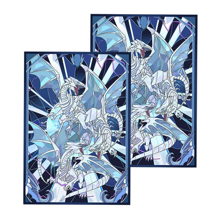 63x90mm 50PCS Holographic Card Sleeves, Anime Card Sleeves for Game Cards/ YGO Card Collection Player's Favorite Cartoon Sleeves