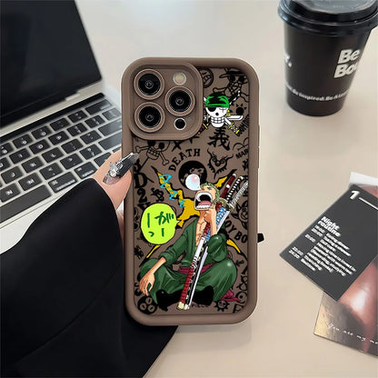 Anime One Piece Luffys Zoros Phone Case for IPhone 17e 17 16e 16 15 14 13 12 11 Air Pro Max Mini XR Plus Soft TPU Back Cover