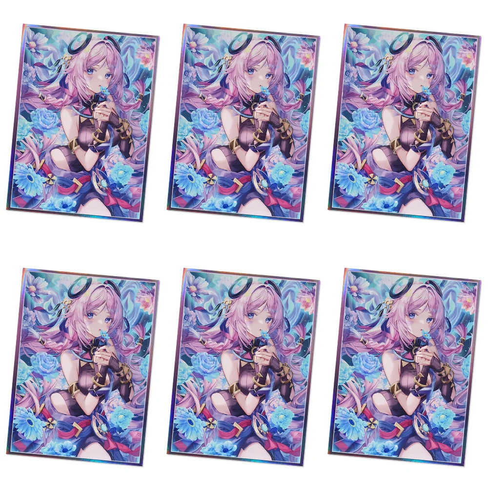 60PCS 67x92mm Laser Cartoon Character Protective Sleeves Cartoon Deck Shield Card Cover for MGT/PTCG Game Cards